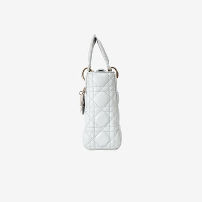 Lady Dior Bag in Light Green Lambskin Leather with Gold Hardware
