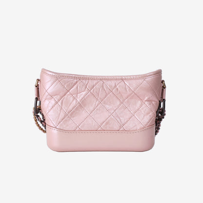 Chanel Gabrielle Small Hobo Bag in Pink Calfskin Leather with Gold Hardware