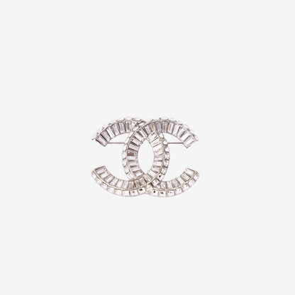 Chanel CC Brooch in Silver-Tone Metal
