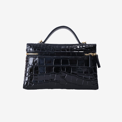 Chanel 26B Vanity Case with Chain in Black Crocodile-Embossed Calfskin Leather with Gold Hardware