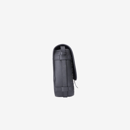 Goyard Belvédère Messenger Bag in Black Chevron Monogram Canvas with Silver Hardware