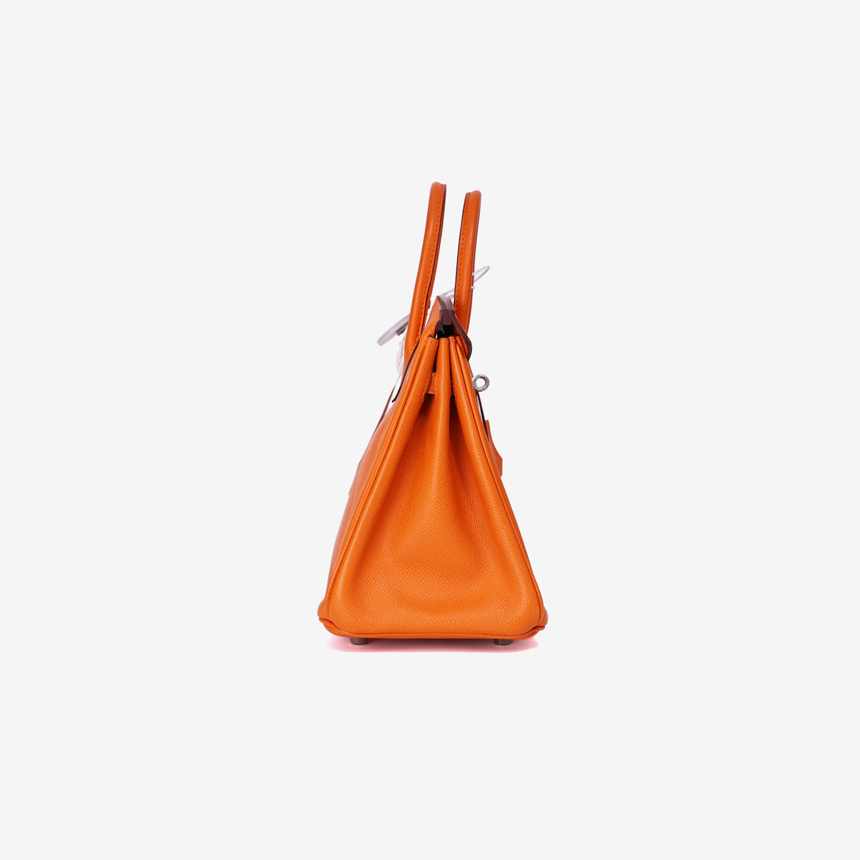 Hermès Birkin 25 in Orange Epsom Leather with Palladium Hardware side view