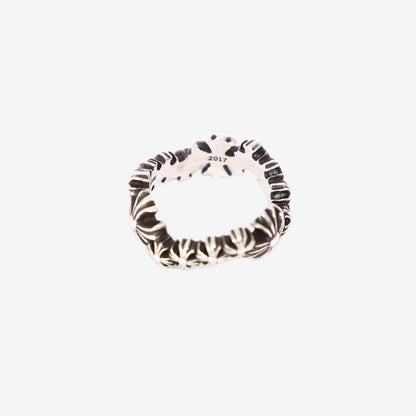 Chrome Hearts Tiny E CH Plus Band Ring in Sterling Silver front view