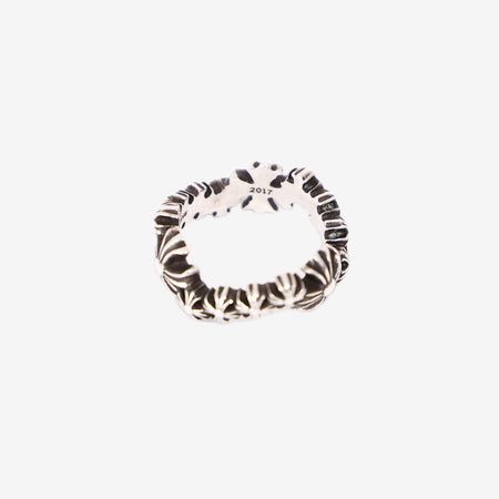 Chrome Hearts Tiny E CH Plus Band Ring in Sterling Silver front view
