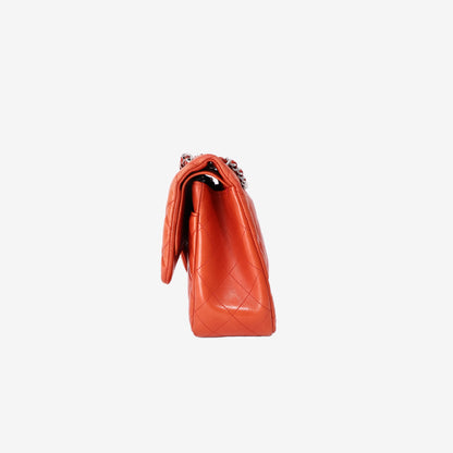 Chanel Jumbo Classic Flap Bag in Orange Lambskin Leather with Silver Hardware (Contact to Enquire)