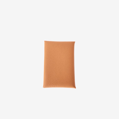 Hermès Calvi Card Holder in Gold Epsom Leather