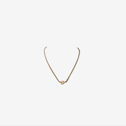 Dior Curb Link Chain Necklace in Gold-Tone Metal with CD Motif