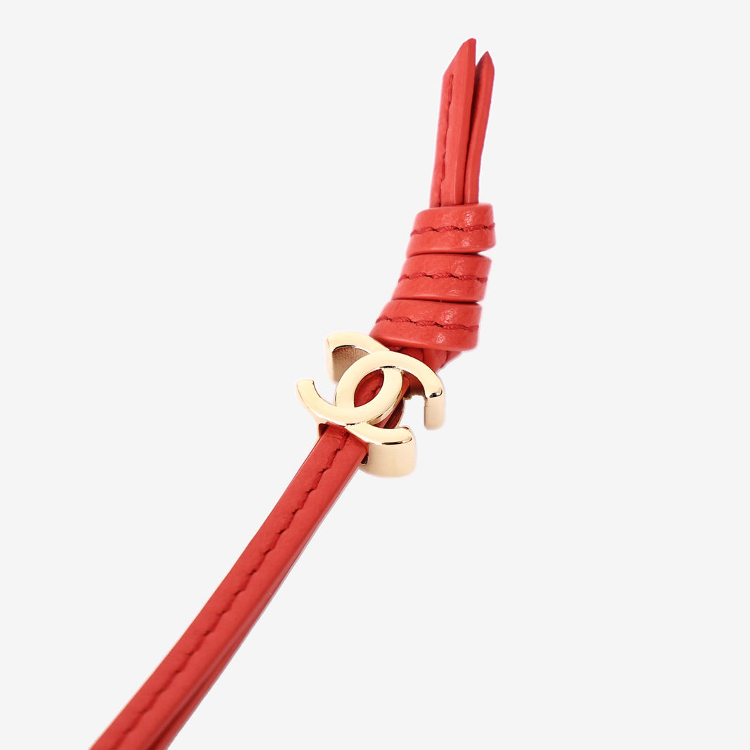 Chanel Apple Mini Bag Charm in Red Lambskin with Gold Hardware