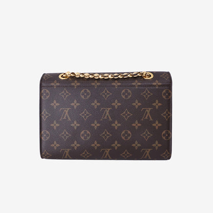 Louis Vuitton Victoire Bag in Monogram Coated Canvas/Red Leather with Gold Hardware