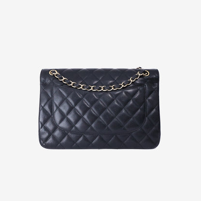 Chanel Large Classic Double Flap Bag in Black Lambskin Leather with Gold Hardware