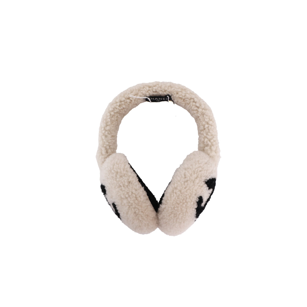 Chanel Earmuff Shearling Lambskin White & Ecru AAB262 (Contact to Enquire)