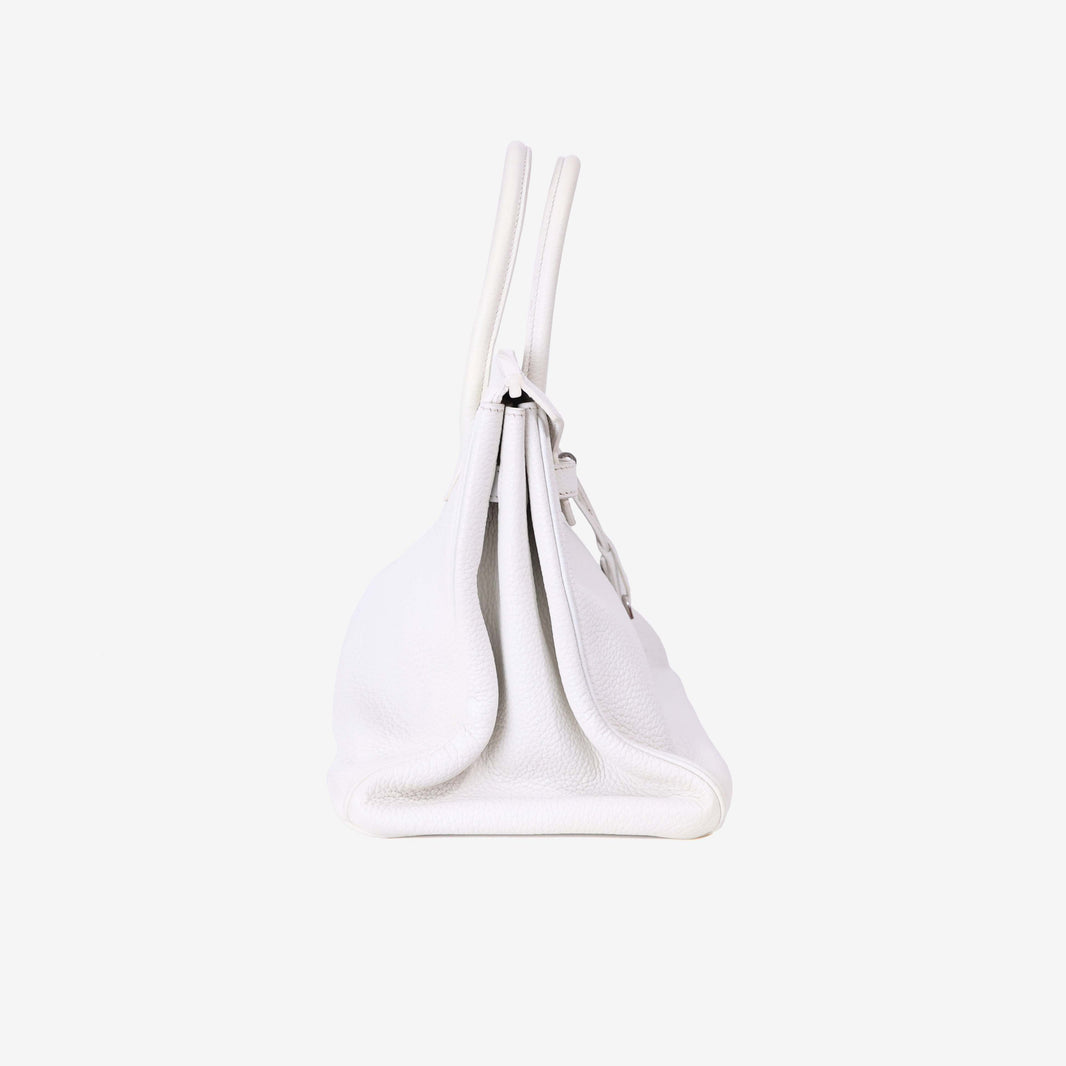 Hermès Birkin 35 in Blanc Togo Leather with Palladium Hardware side view