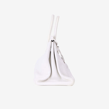 Hermès Birkin 35 in Blanc Togo Leather with Palladium Hardware side view