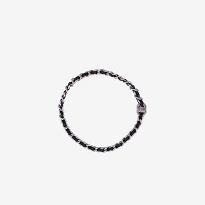 Chanel Timeless CC Chain Bracelet in Black Lambskin Leather top view