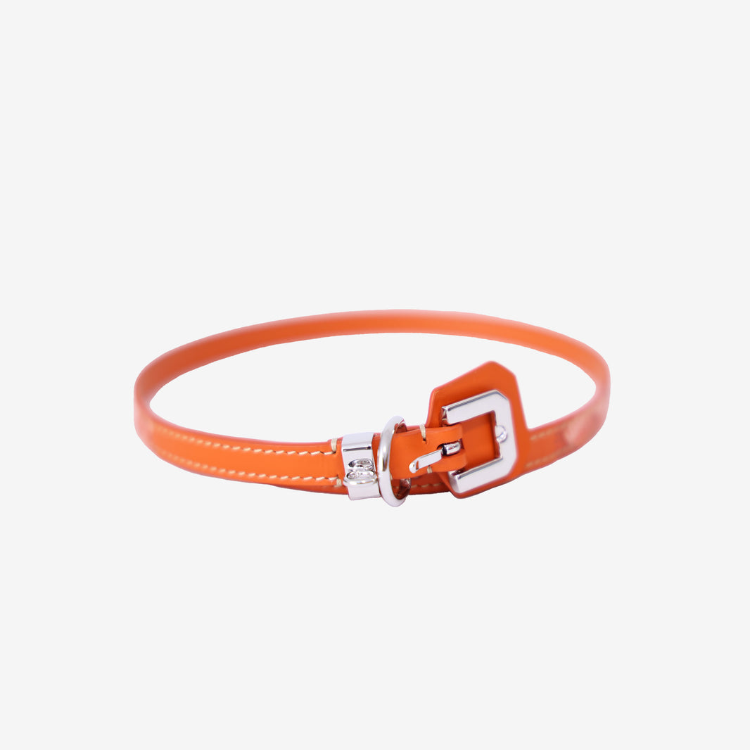 Goyard Edmond Bracelet in Orange Goyardine Canvas and Calfskin Leather with Palladium Hardware back view