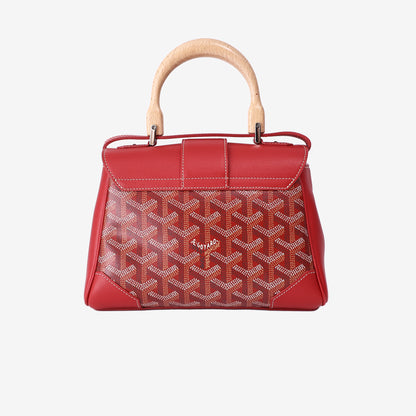 Goyard Saïgon Souple Mini Bag in Red Goyardine Canvas/Chevroches Calfskin with Palladium Hardware