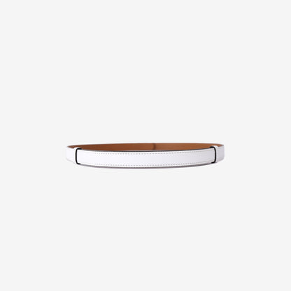 Hermès Kelly Jean 18 Belt in White Epsom Leather with Gold Hardware