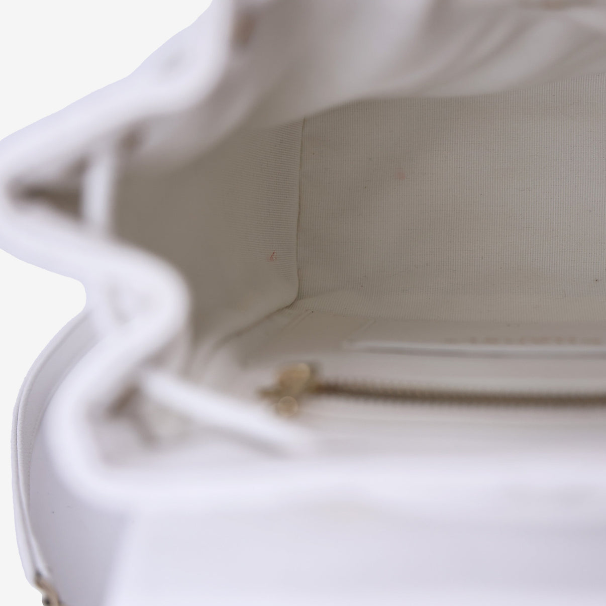 Chanel Urban Spirit Mini Backpack in White Caviar Leather with Silver Hardware interior view