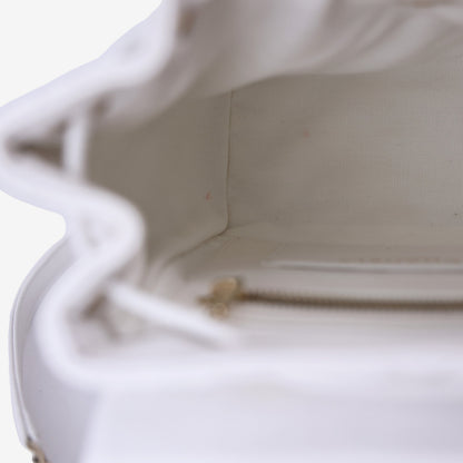 Chanel Urban Spirit Mini Backpack in White Caviar Leather with Silver Hardware interior view