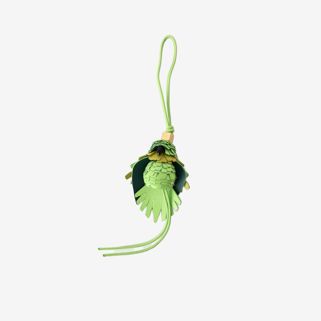 Loewe Parrot Charm in Green Calfskin Leather