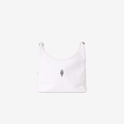 Chrome Hearts Viv Shoulder Bag in Black Calf Leather with Silver Hardware