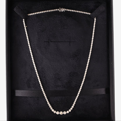JR ISETAN Diamond Tennis Necklace in 18K White Gold