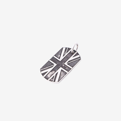 Chrome Hearts Union Jack Dog Tag Pendant in 925 Sterling Silver