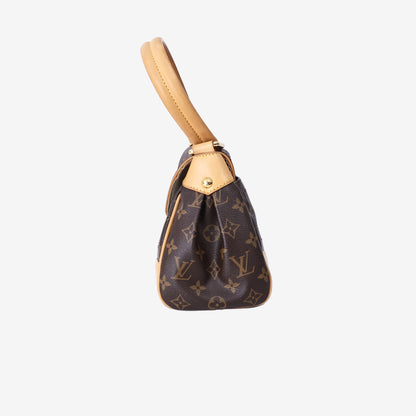 Louis Vuitton Beverly MM Shoulder Bag in Monogram Coated Canvas/Natural Cowhide Leather with Gold Hardware