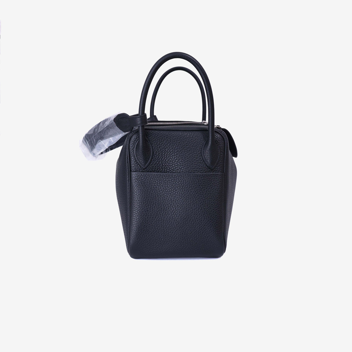 Hermès Lindy 30 in Noir Clemence Leather with Palladium Hardware side view