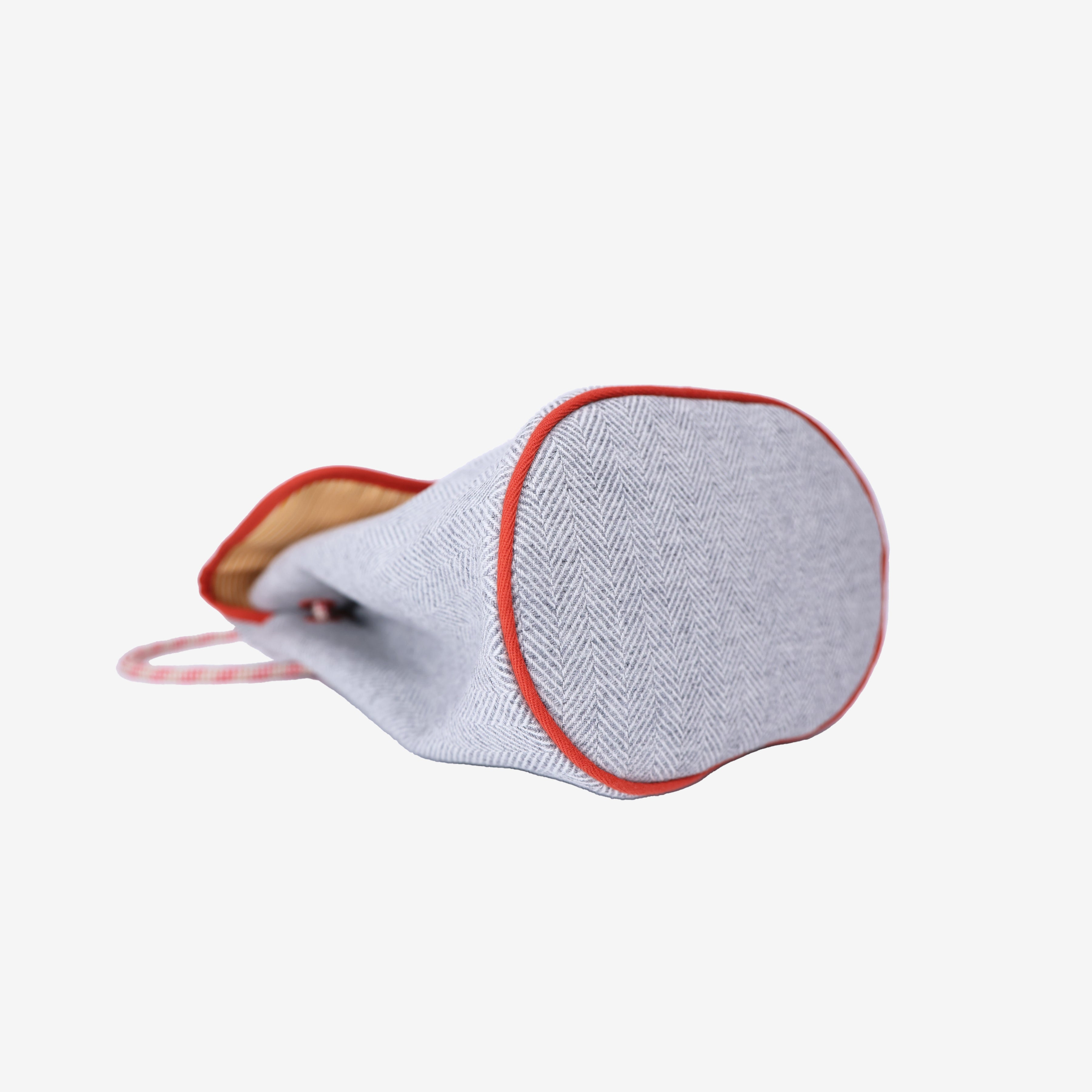 Hermès Animaux Blocks Backpack in Granit Herringbone Wool Canvas bottom side view