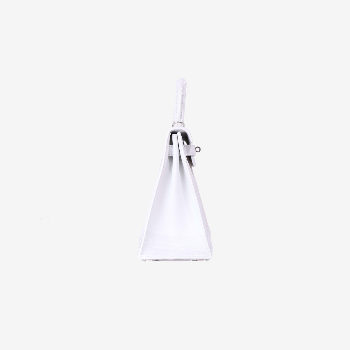 Hermès Kelly 28 in Blanc Canvas with Leather Trim with Palladium Hardware side view