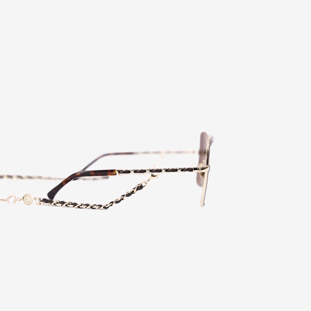Chanel Butterfly Sunglasses in Gold-Plated Metal