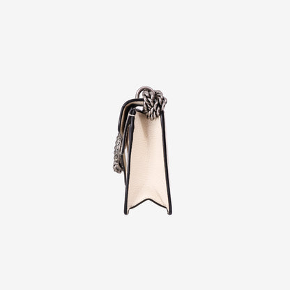 Gucci Dionysus Small Shoulder Bag in White Calfskin Leather with Silver Hardware