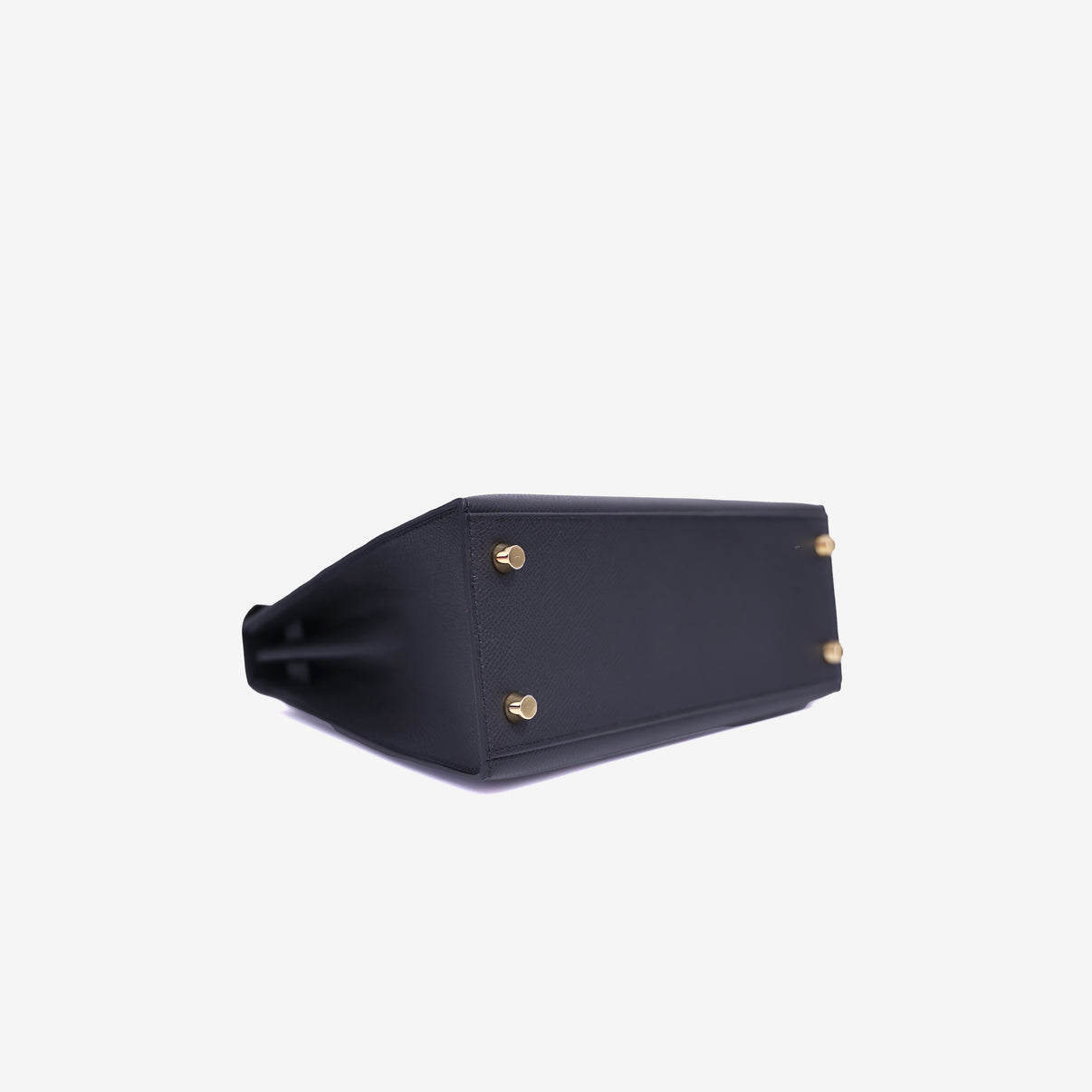 Hermès Kelly 25 in Noir Epsom Leather in Gold Hardware bottom side view
