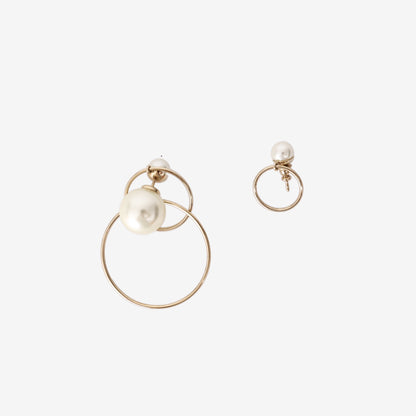 Dior Mise En Dior Tribales Hoop Earrings in Gold-Tone Metal with Faux Pearls