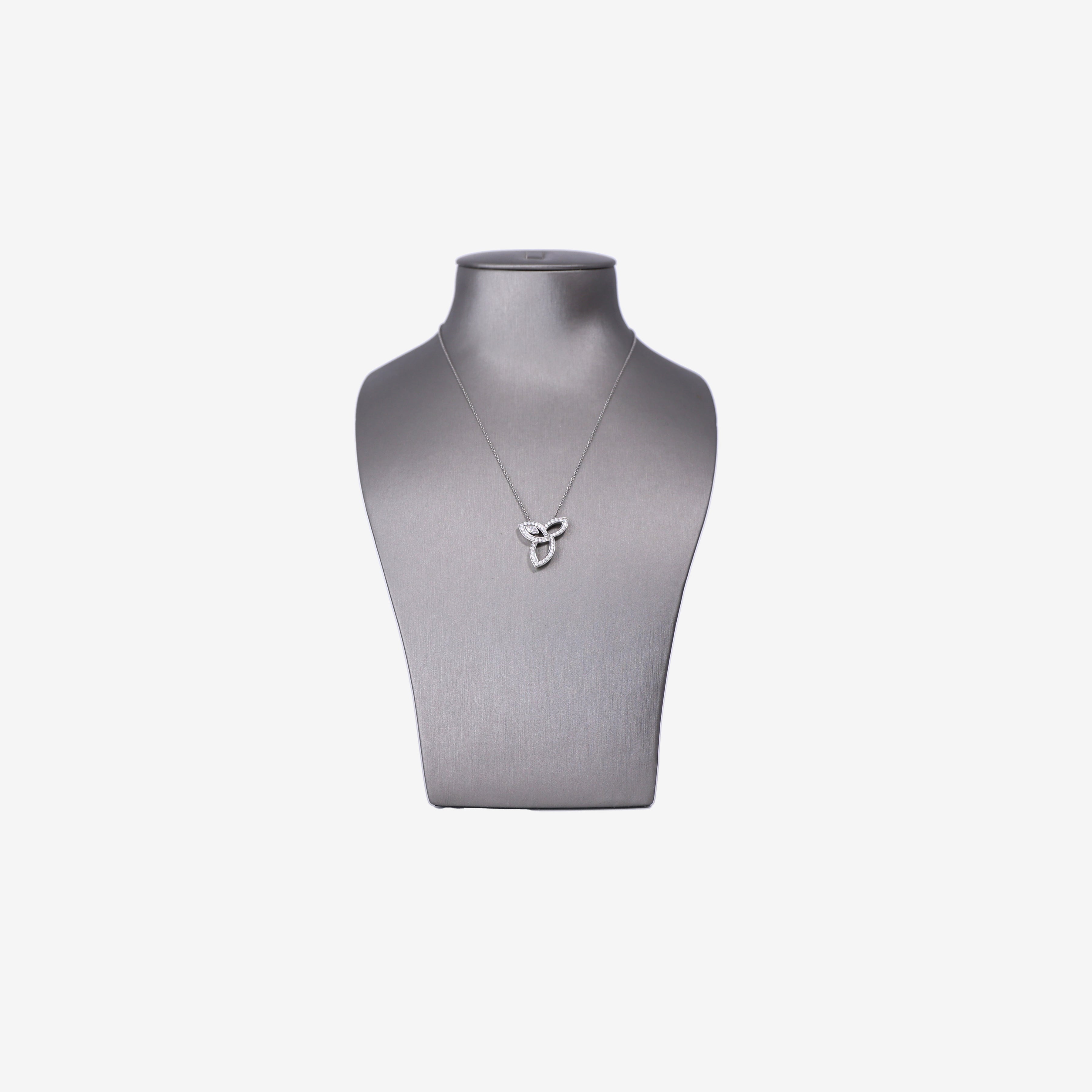 Harry Winston Lily Cluster Diamond Pendant in White Gold with Diamond front view