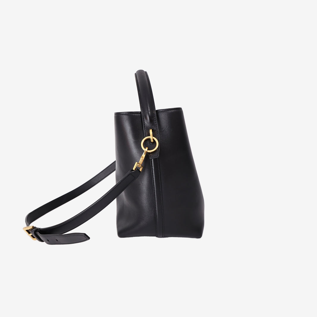 Saint Laurent Le 37 Bucket Bag in Black Calfskin with Gold Hardware
