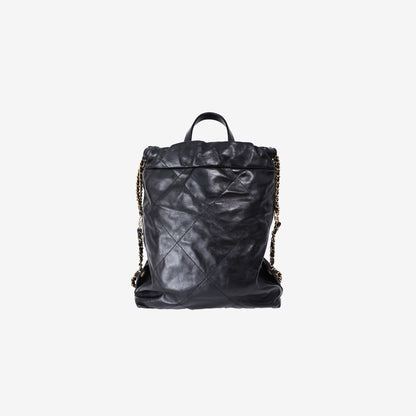 Chanel 22 Bag in Black Lambskin Leather with Gold Hardware
