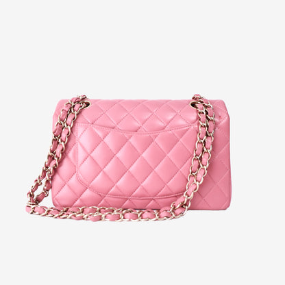 Chanel Classic Flap Bag in Pink Lambskin with Gold Hardware