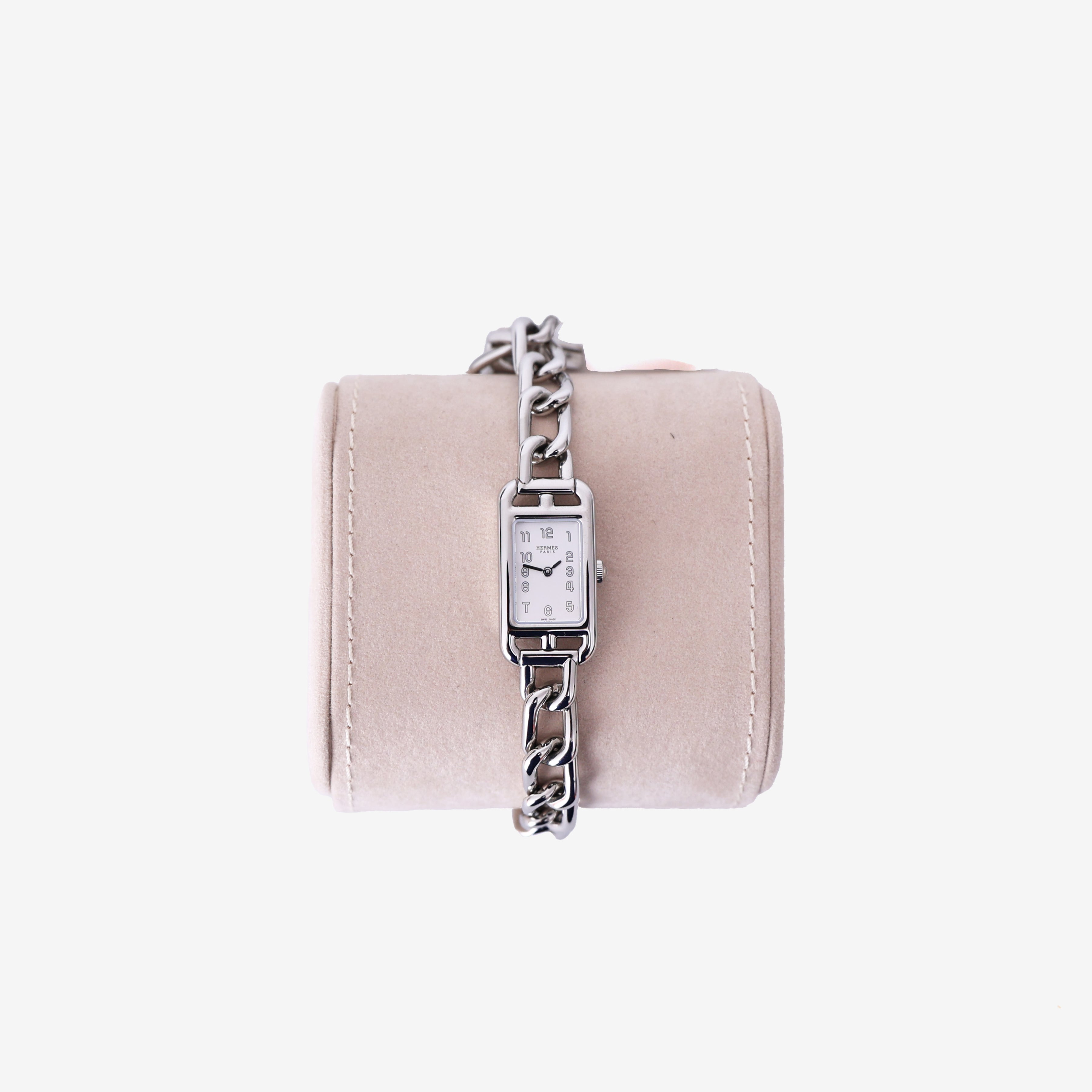 Hermès Nantucket Watch in Silver Stainless Steel front view