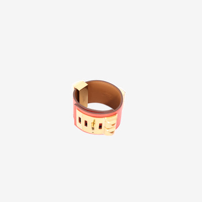 Hermès Collier de Chien Cuff Bracelet in Orange Epsom Leather with Gold Hardware