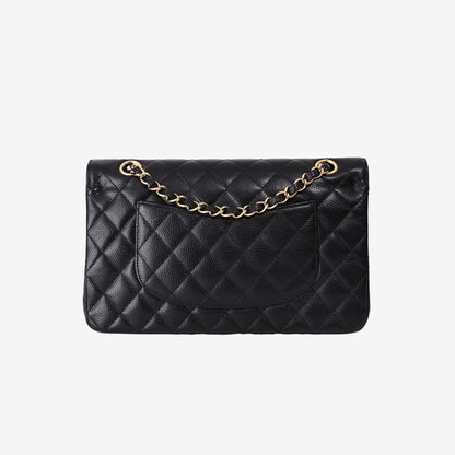 Chanel Medium Classic Flap Bag in Black Caviar Leather with Gold Hardware