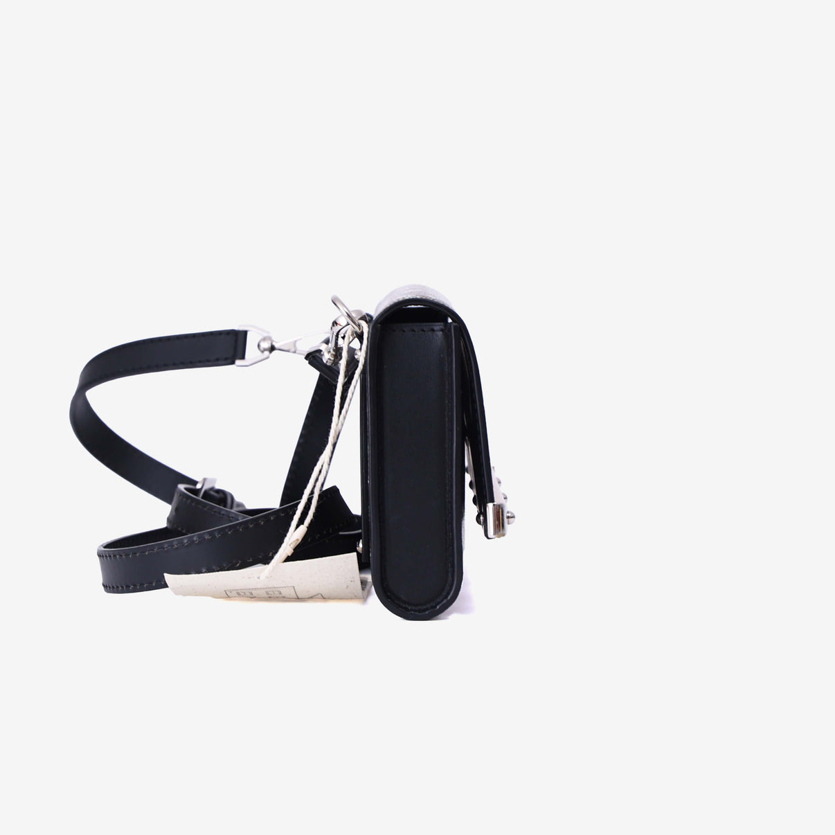 Goyard Monte Carlo PM Clutch in Black Goyardine Canvas with Leather and Wool Trim with Palladium Hardware side view