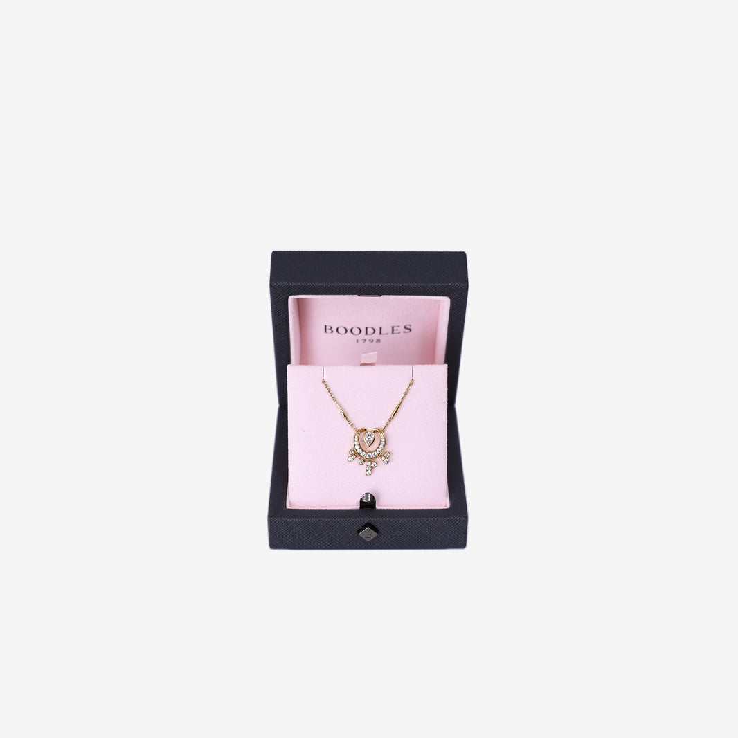 Boodles Lucky Horseshoe Splash Pendant in Yellow Gold with Diamond front view