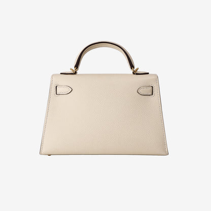 Hermès Mini Kelly 20 in Nata Epsom Leather with Gold-Plated Hardware