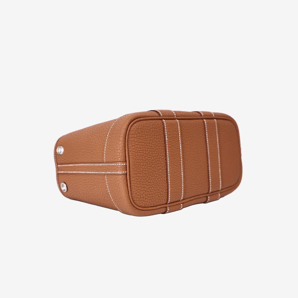 Hermès Mini Garden Party in Gold Clemence Leather with Palladium Hardware bottom side view