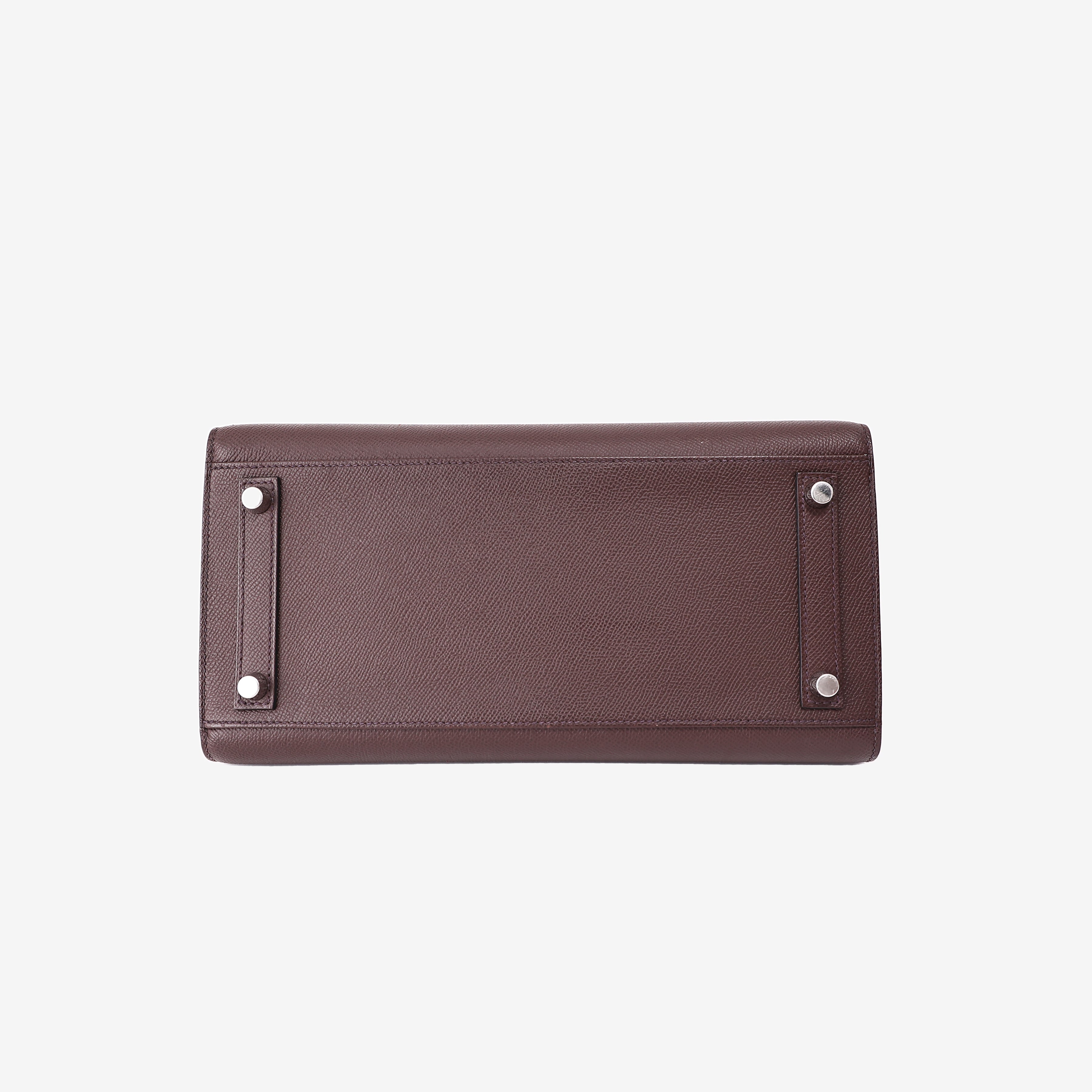 Hermès Birkin 30 in Bordeaux Epsom Leather with Palladium Hardware bottom view