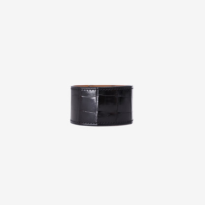 Hermès Kelly Dog Bracelet in Black Crocodile Skin with Gold Hardware