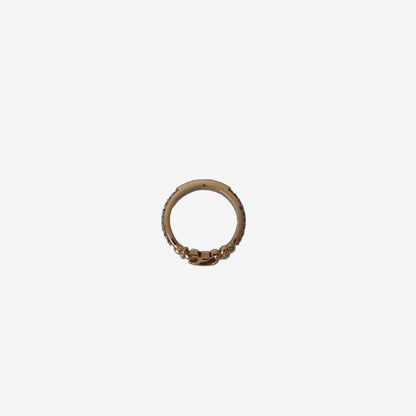 Louis Vuitton LV Iconic Ring in Gold-Tone Metal with Crystal Accents