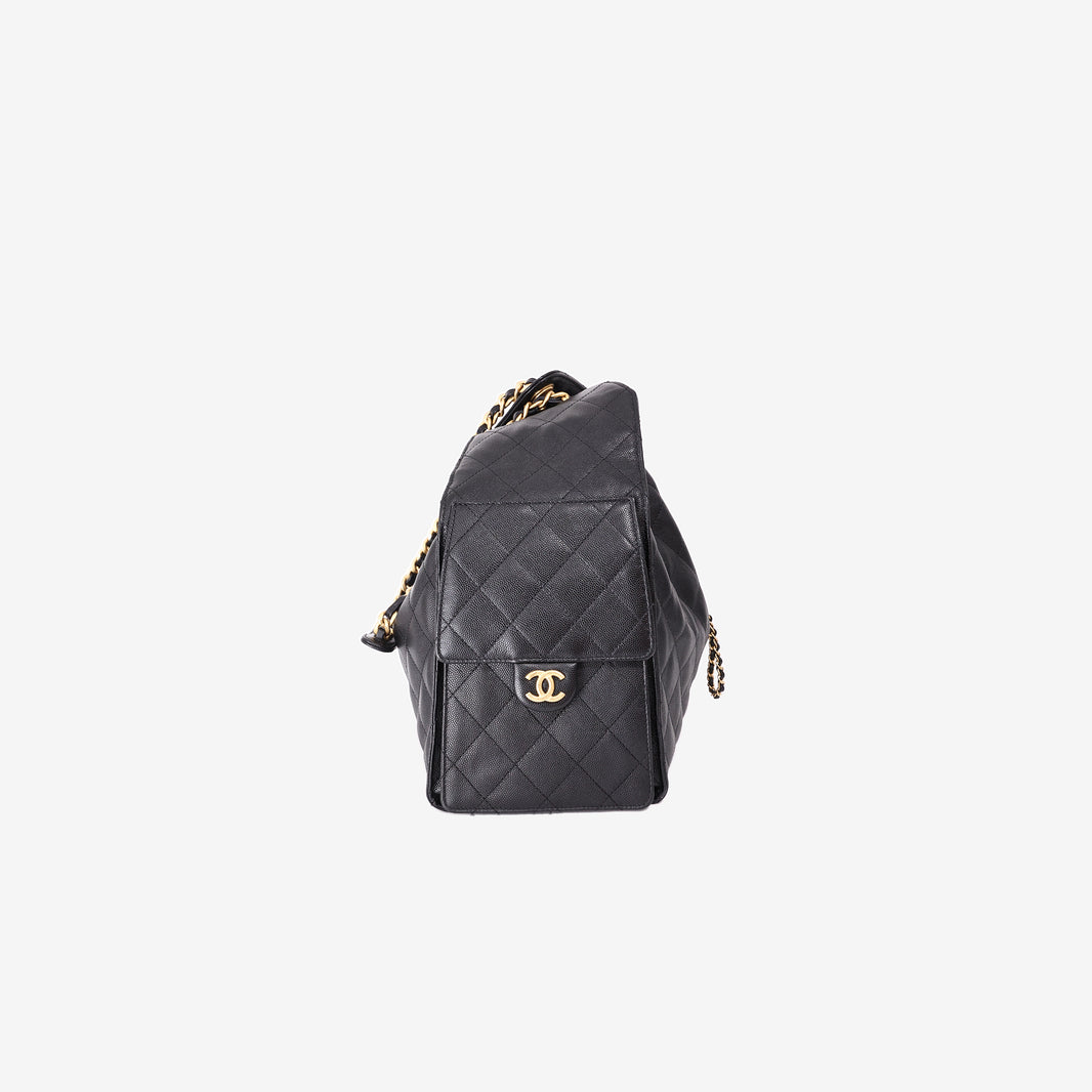 Chanel 25 Medium Hobo Bag in Black Caviar Leather with Gold Hardware (Contact to Enquire)